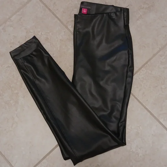 Vince Camuto Womens Dark Charcoal Faux Leather Pant.EUC XS - Picture 1 of 7